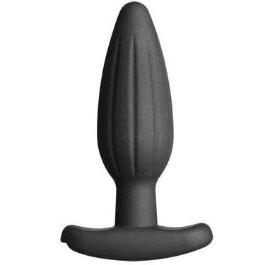 Plug anale in silicone nero con stimolazione Electra Stim, forma affusolata